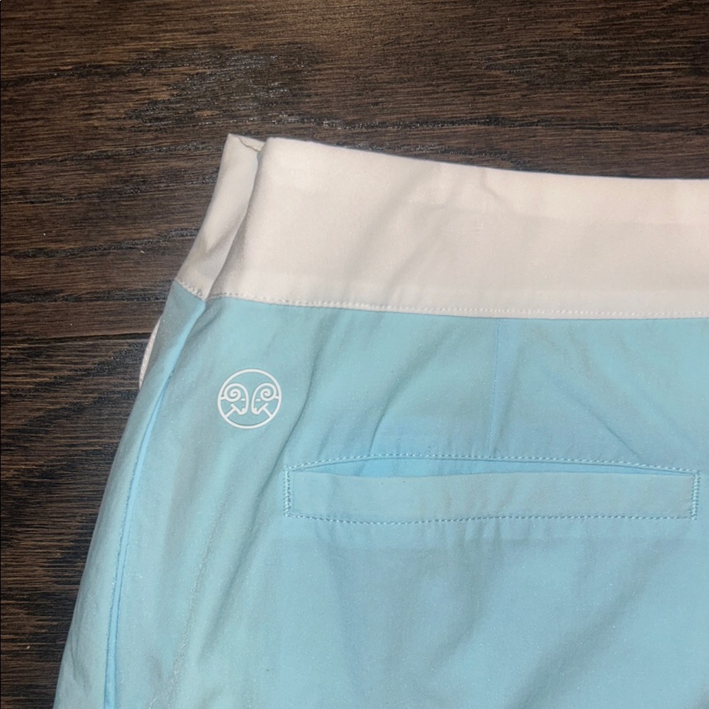 Elegant Blue and White Scalloped Mini Skirt - Picture 7 of 10